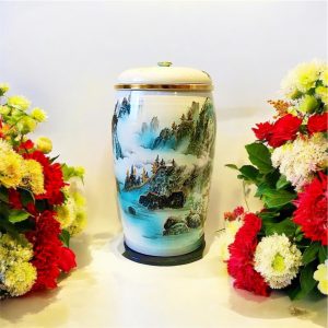 台灣製手拉坏山水描金大金斗