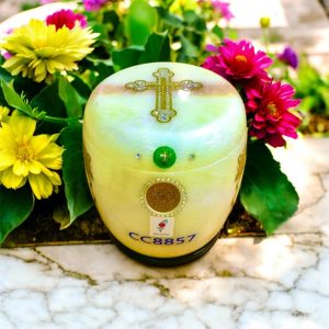 巴基斯坦蜜臘玉(天主教經文骨灰罈)1